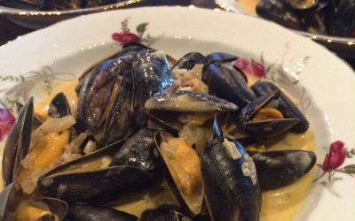 Coconut and coriander mussels