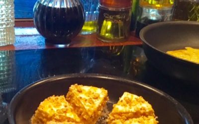 Almond crumbed Camembert