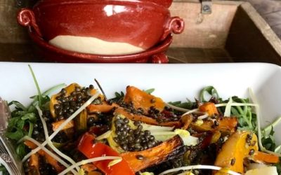 Organic black beluga lentil salad